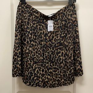 Leopard pleated skirt